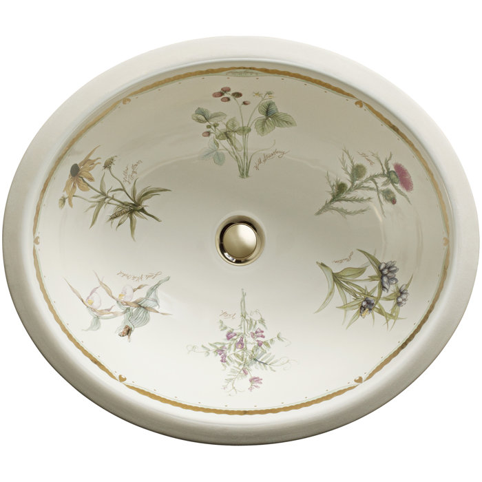 Kohler Prairie Flowers™ Ceramic Oval Undermount Bathroom Sink Perigold